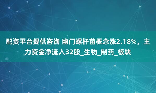 配资平台提供咨询 幽门螺杆菌概念涨2.18%，主力资金净流入32股_生物_制药_板块